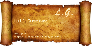 Luif Gusztáv névjegykártya